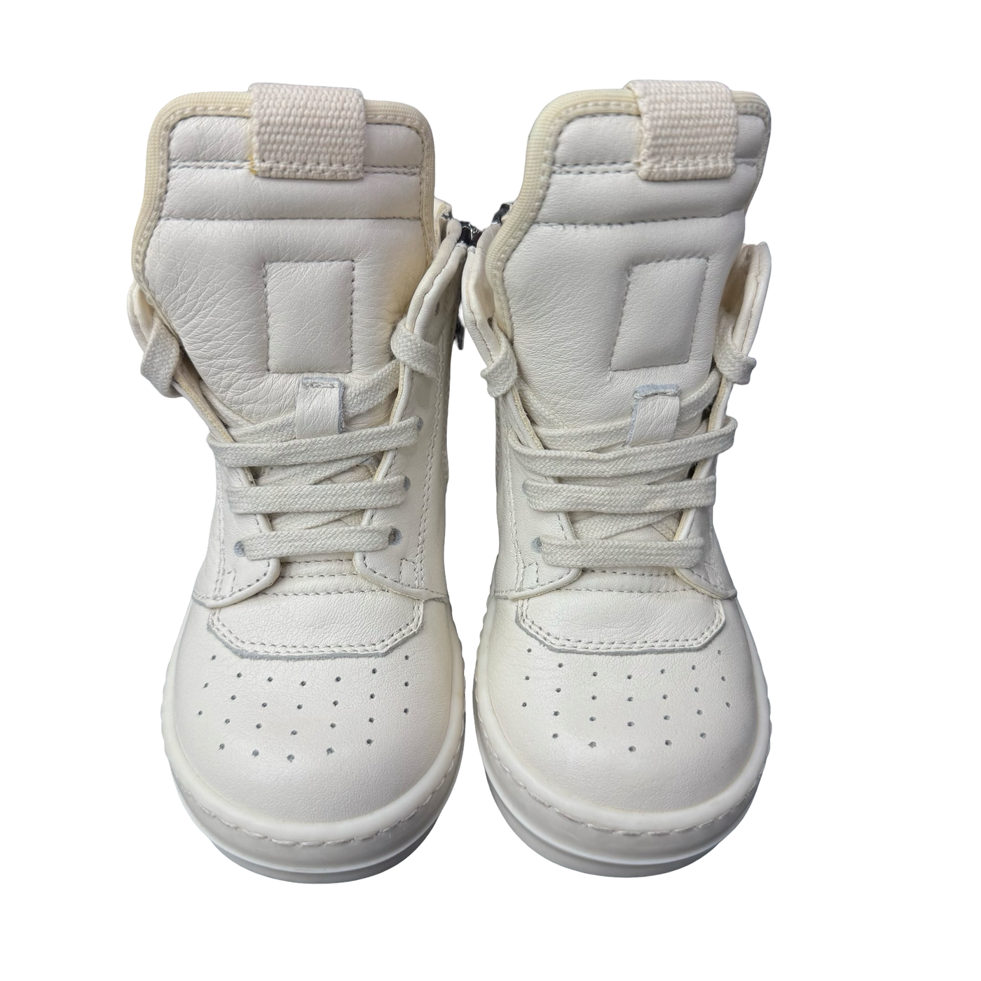 KIDS Rick Owens Baby Geo High Sneakers Milk Black