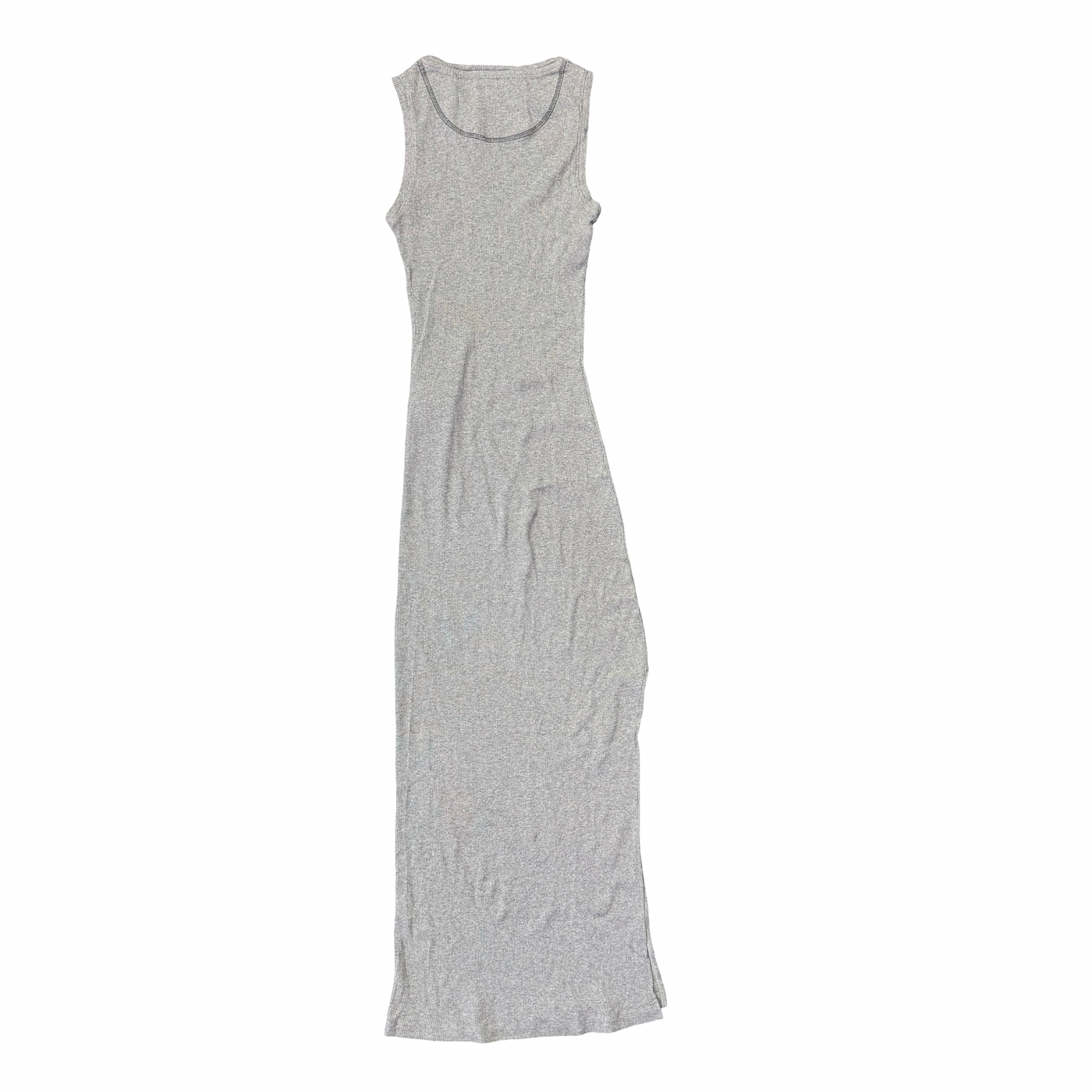Loewe Anagram Ribbed Knit Maxi Tank Dress Gray