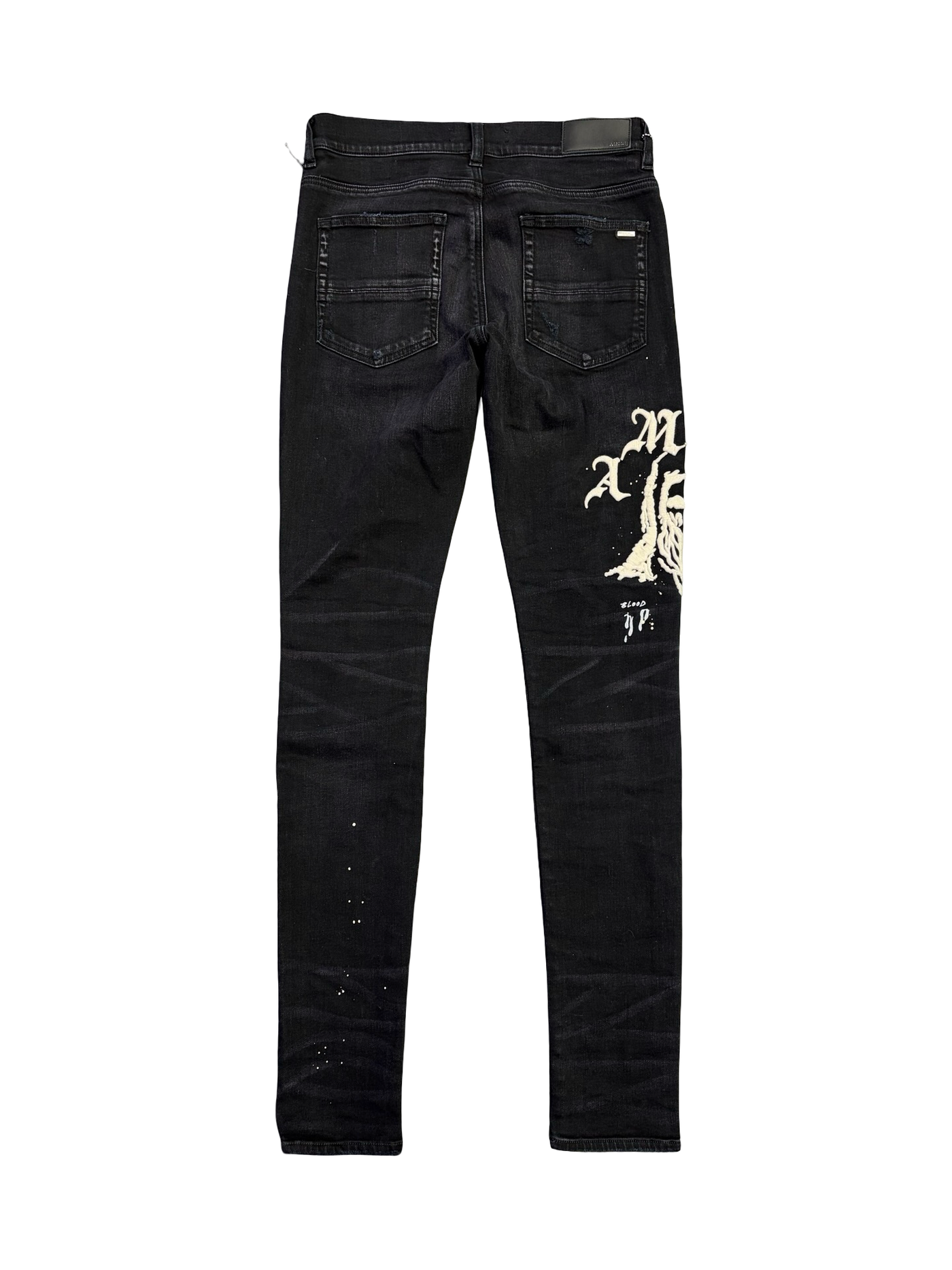Amiri Wes Lang Reaper Logo Jeans Aged Black