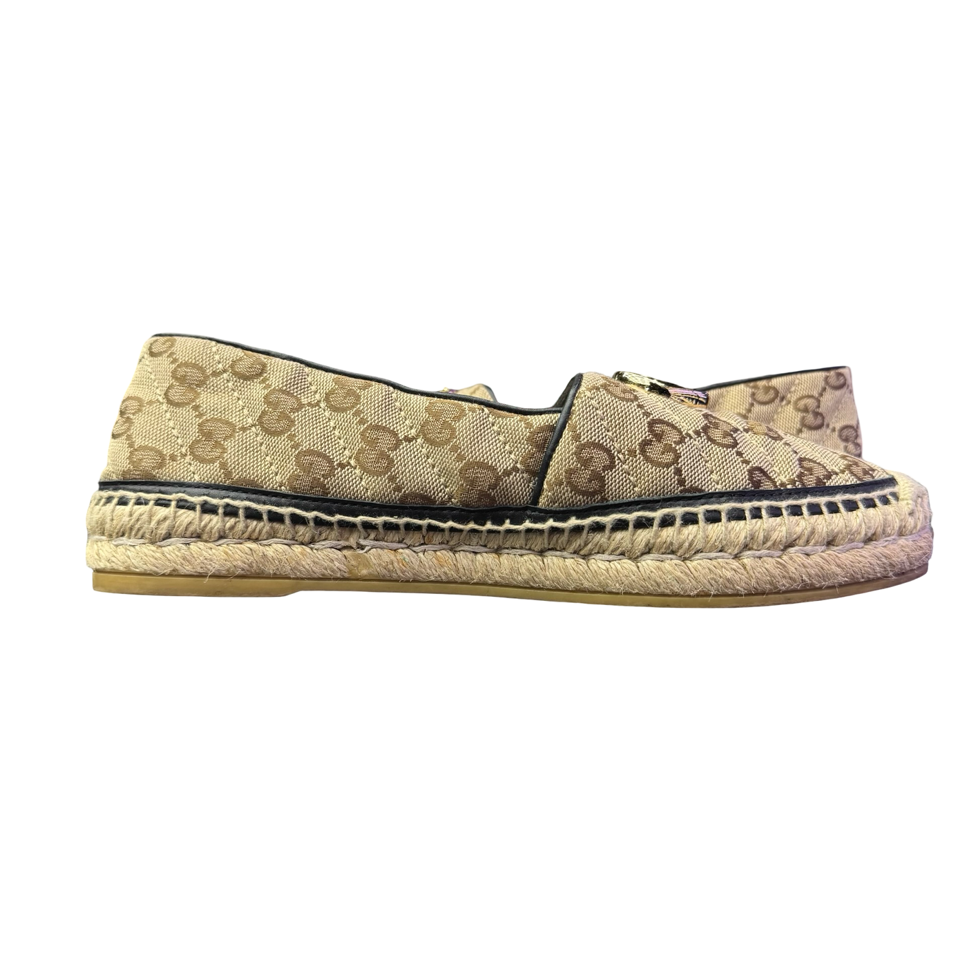 WMNS Gucci GG Matelassé Canvas Espadrilles Beige Black