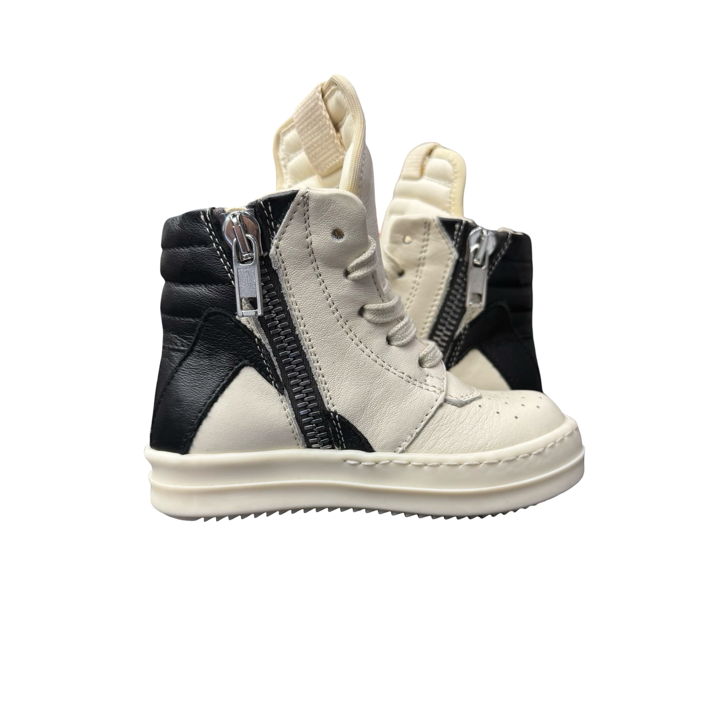 KIDS Rick Owens Baby Geo High Sneakers Milk Black
