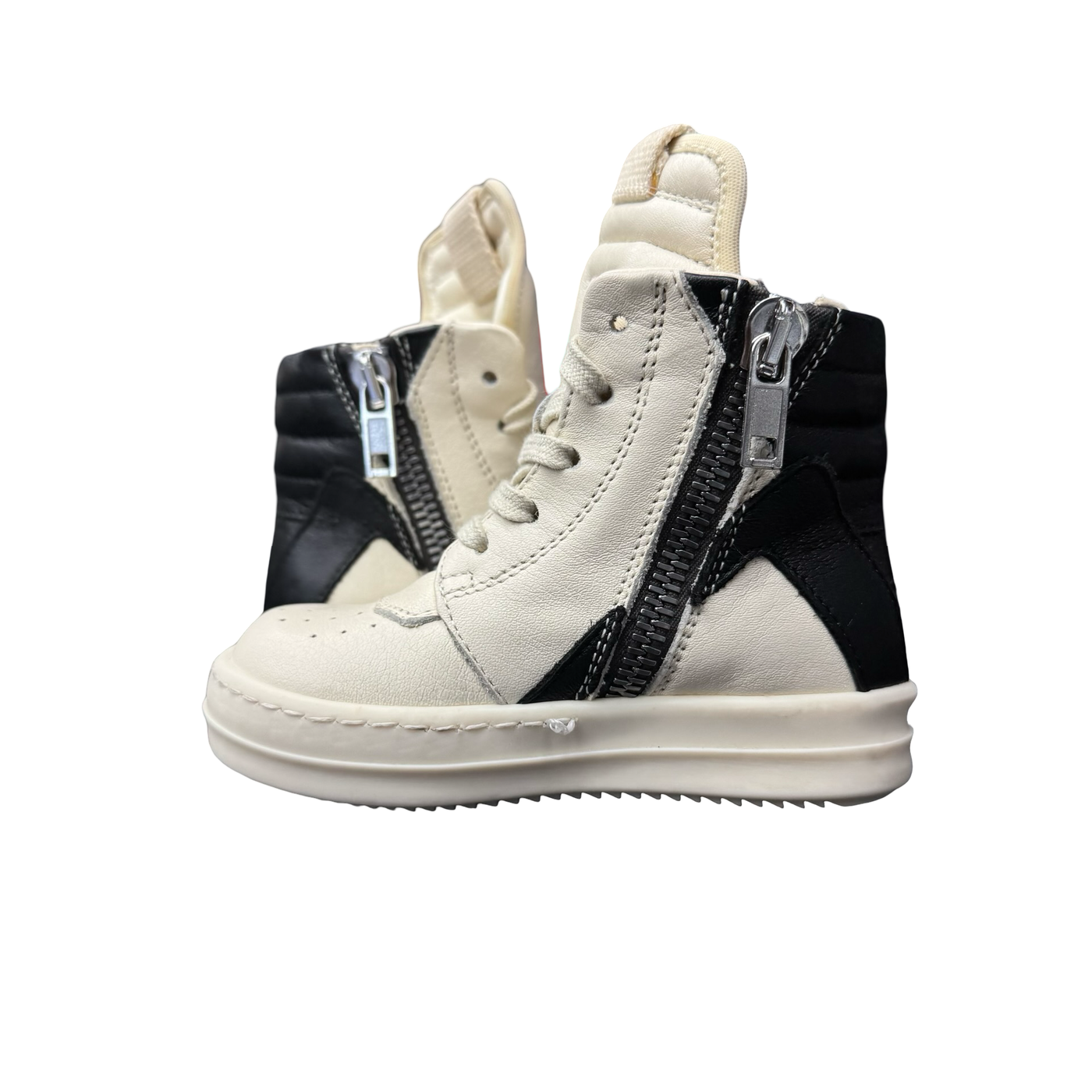 KIDS Rick Owens Baby Geo High Sneakers Milk Black