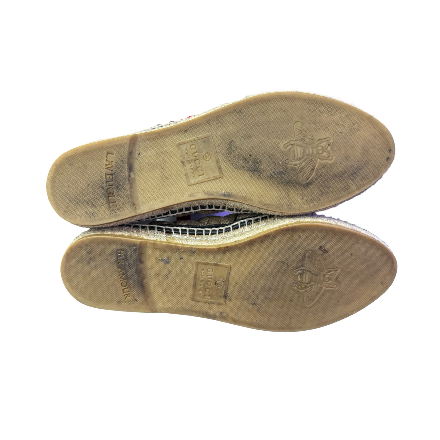 WMNS Gucci GG Matelassé Canvas Espadrilles Beige Black