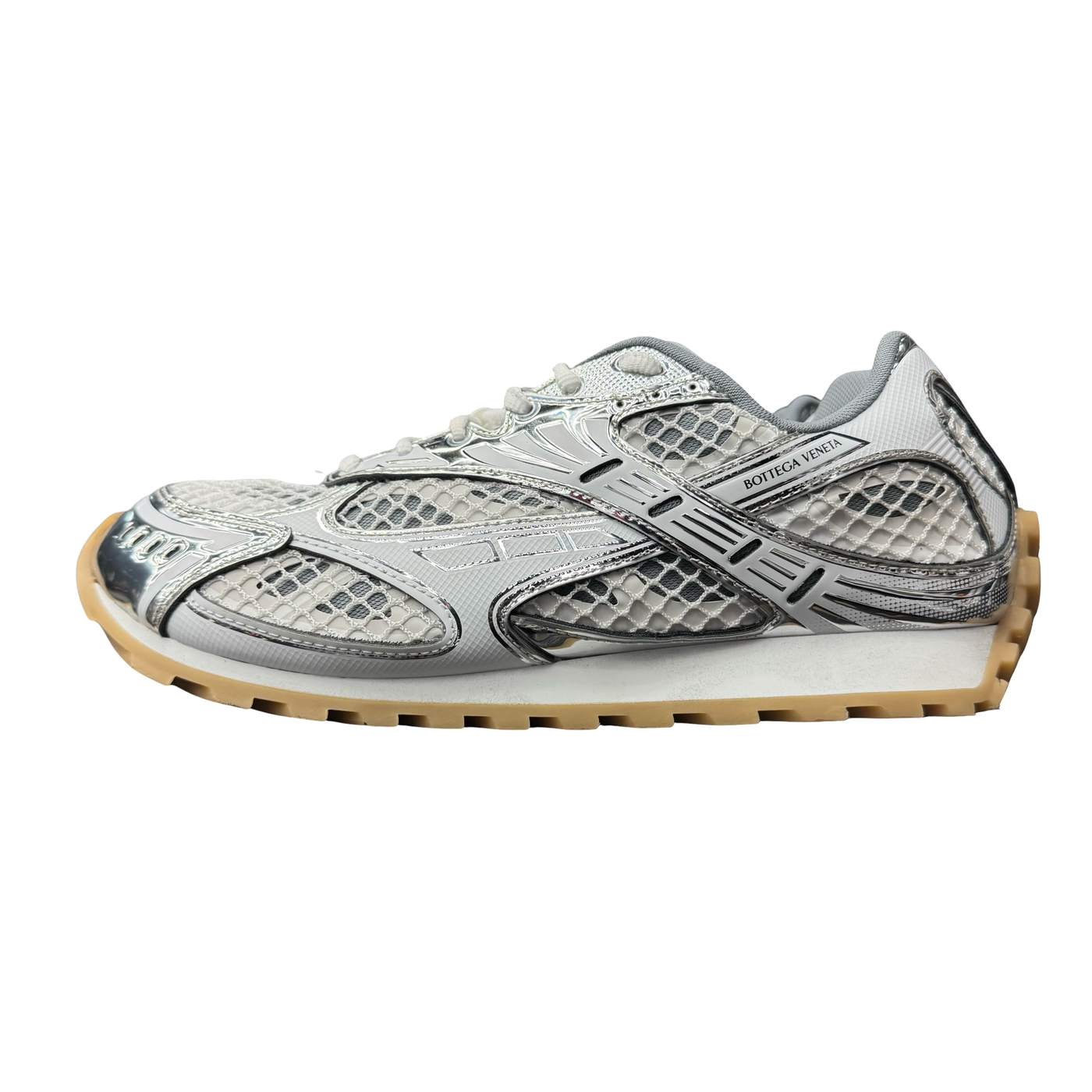 Bottega Veneta Orbit Sneakers White Silver