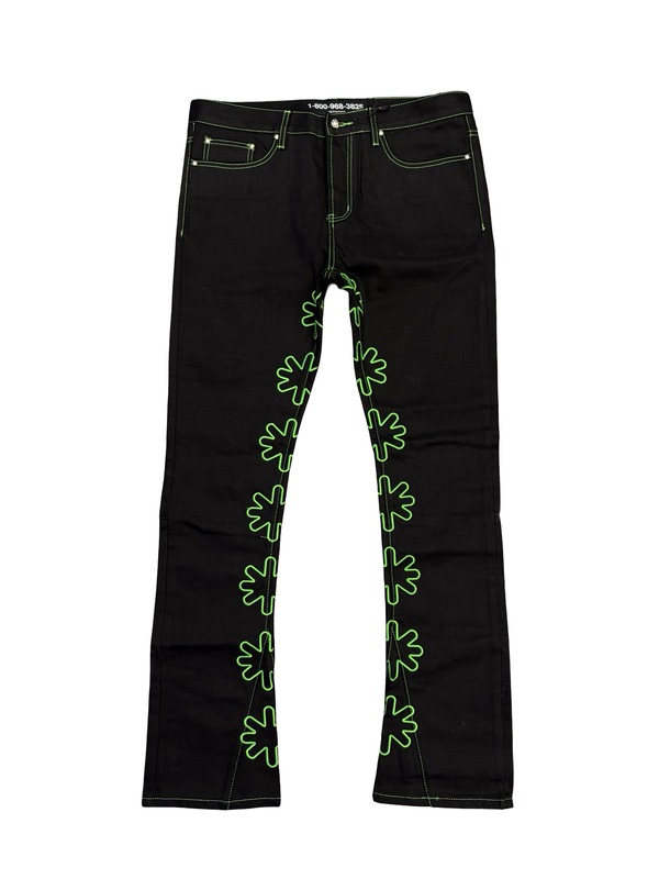 Lost SDHWS Outline Logo Denim Jeans Black Green