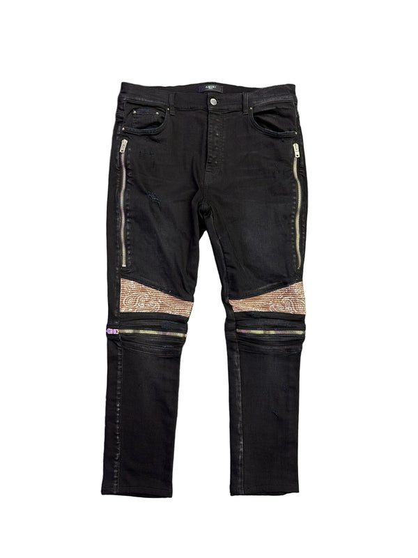Amiri MX2 Brown Paisley Jeans Black (Tailored)