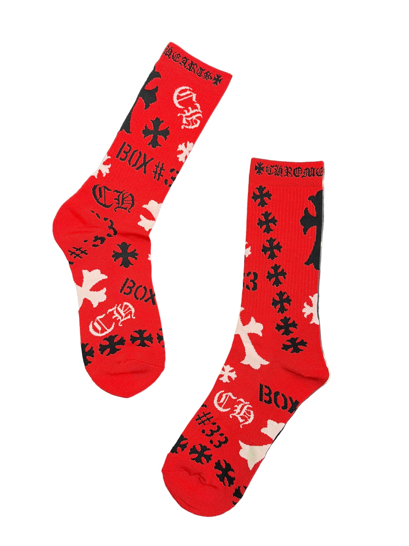Chrome Hearts Stencil Socks Red