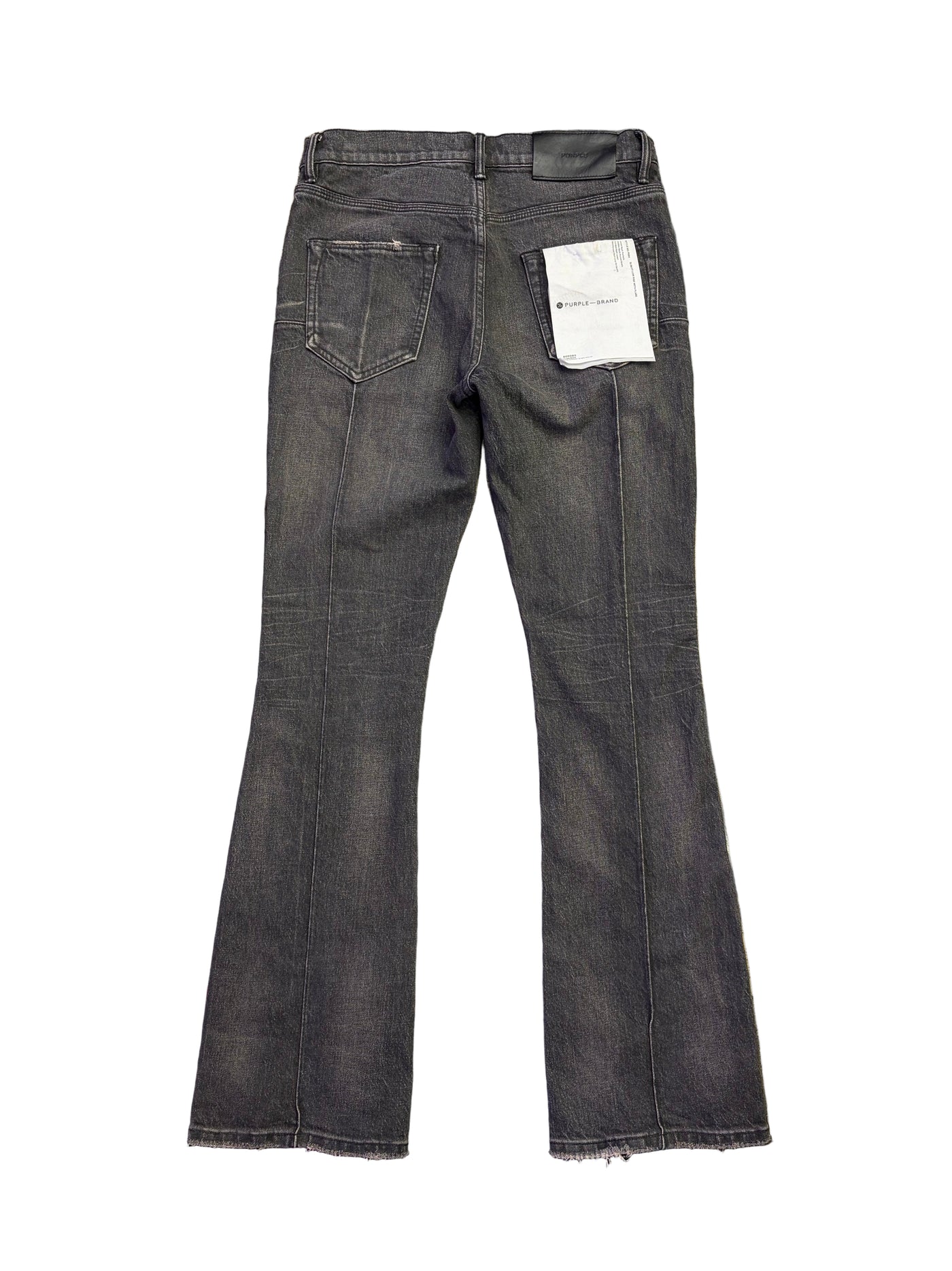 Purple Brand P004 Pintuck Flared Jeans Black Wash
