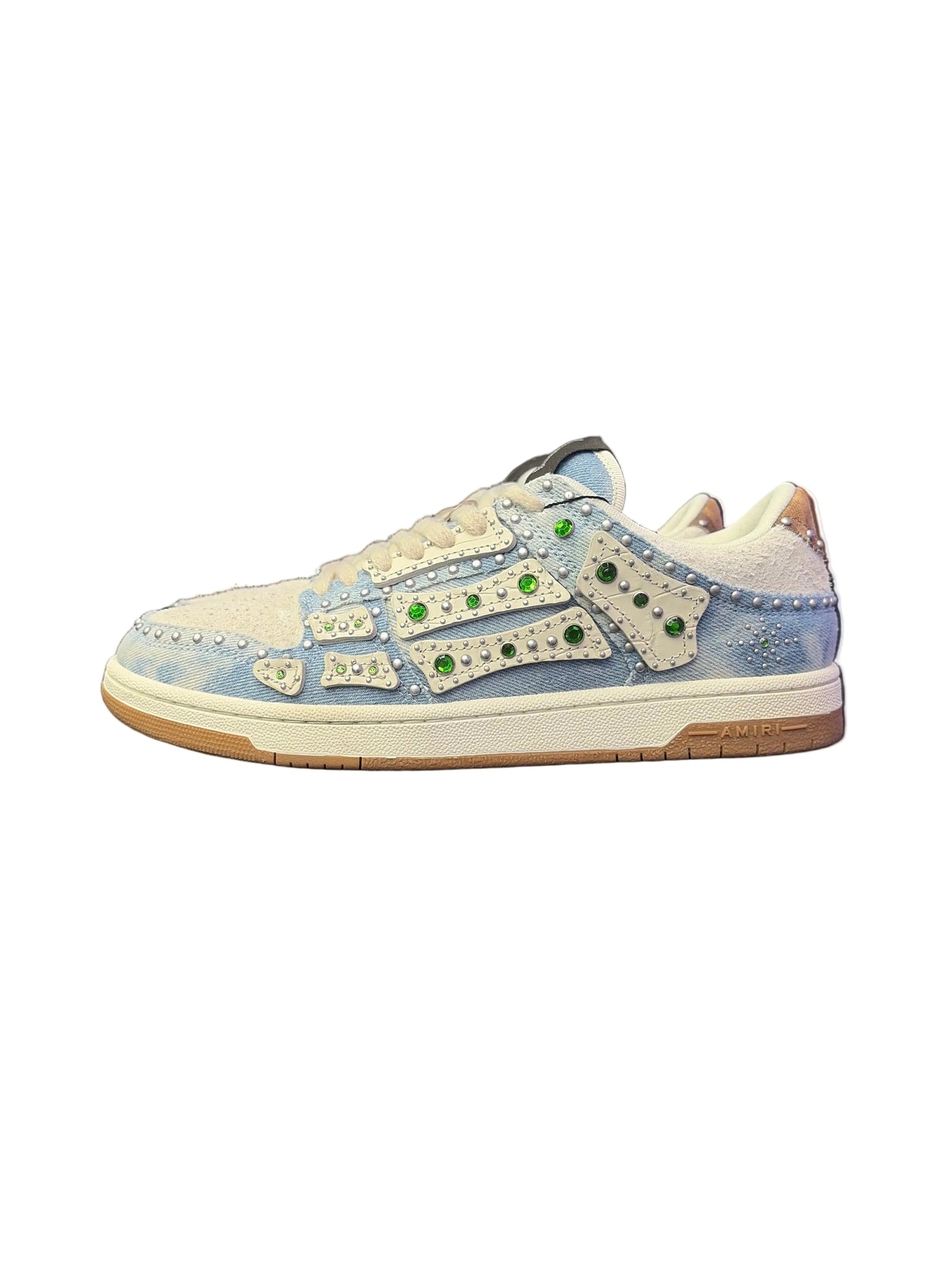 Amiri Studded Skeleton Low Top Blue