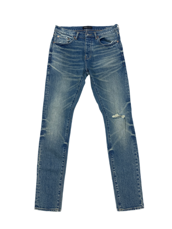 Purple Distressed, Plain Denim Jeans