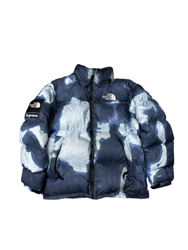 Supreme North Face Jacket Bleached Denim Print
