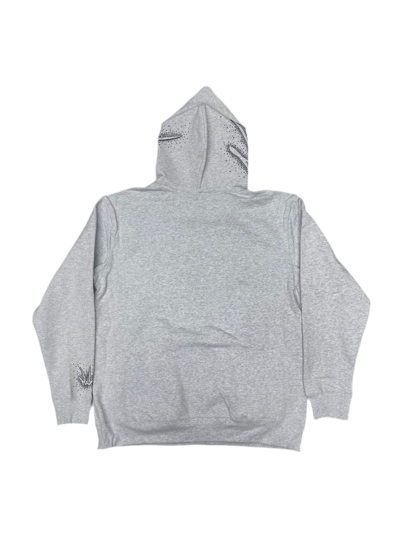 NewYrrk Light Grey Pullover Hoodie w/ Black Crystal