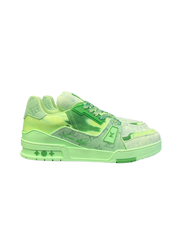 LV Trainer Bleached Monogram Denim Green