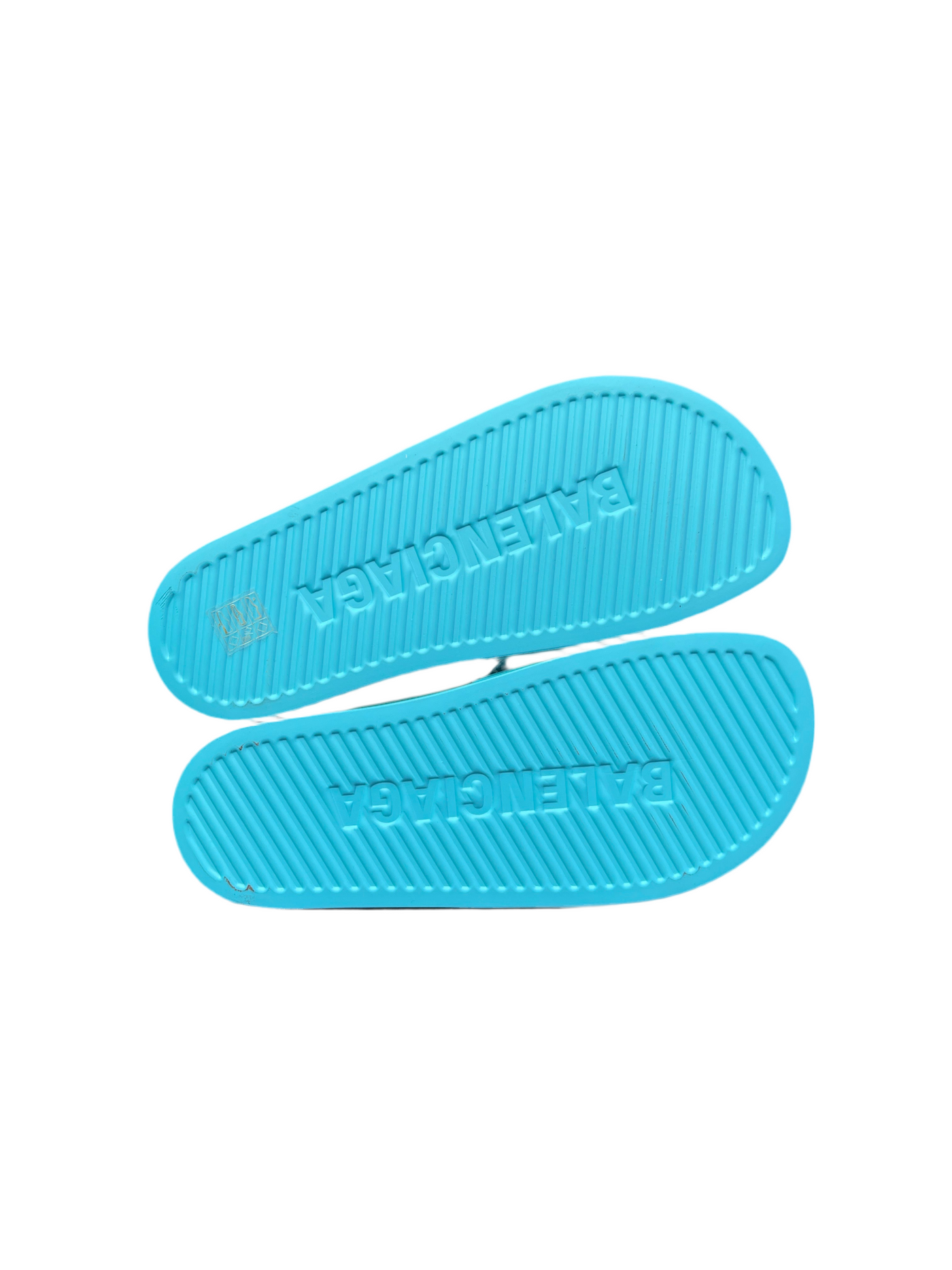 Balenciaga Pool Slides Turquoise Black