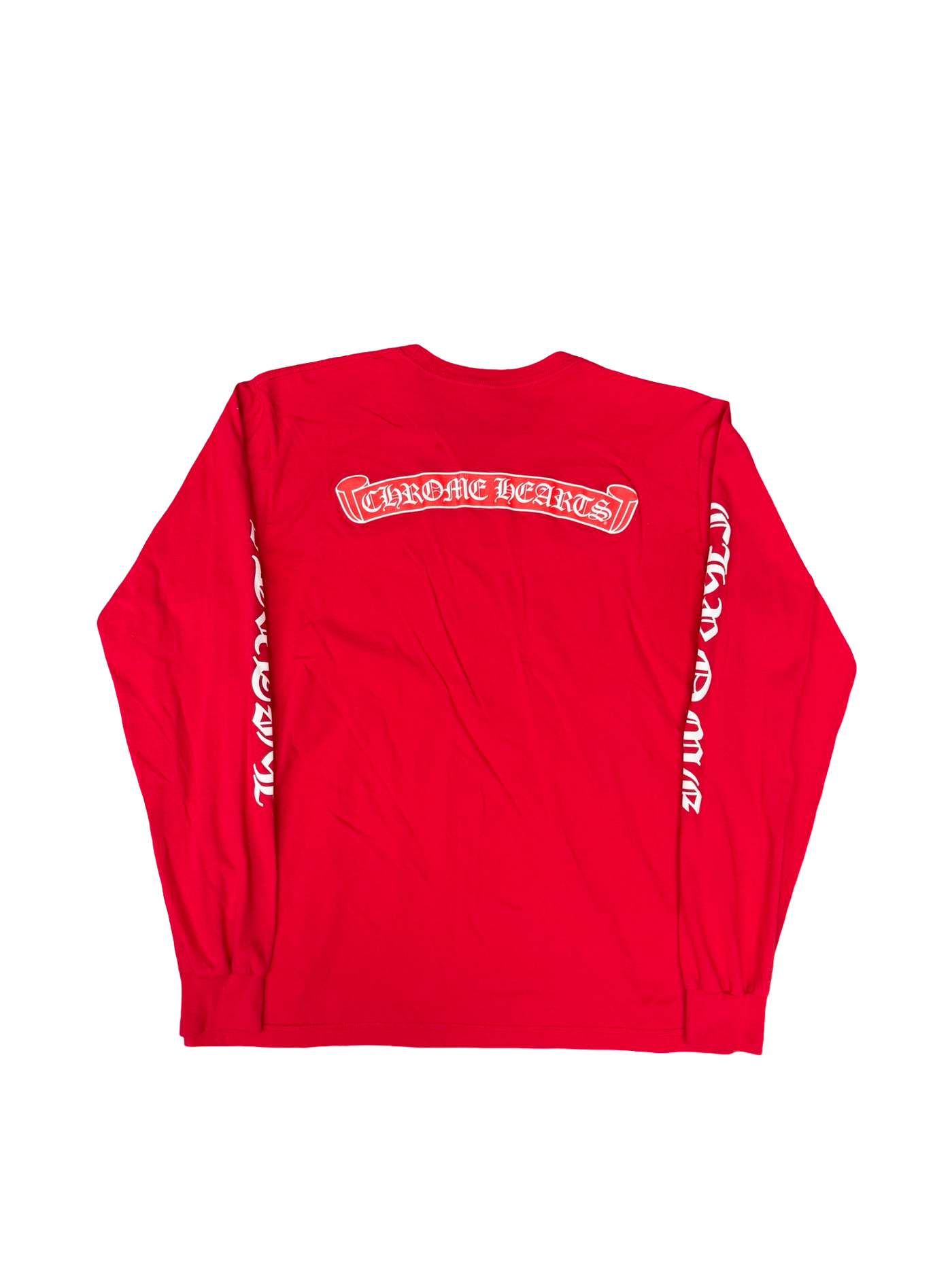 Chrome Hearts Scroll Logo L/S T-Shirt Red White