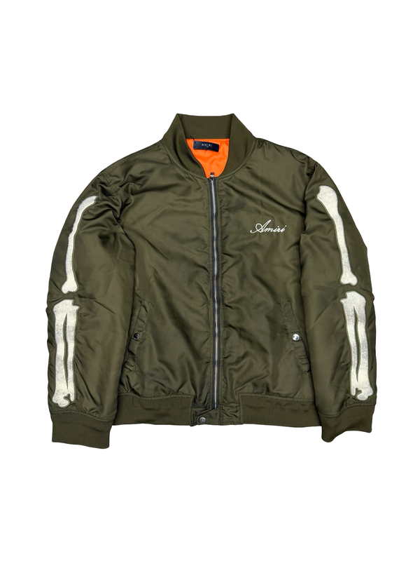 Amiri Green Bones Bomber Jacket