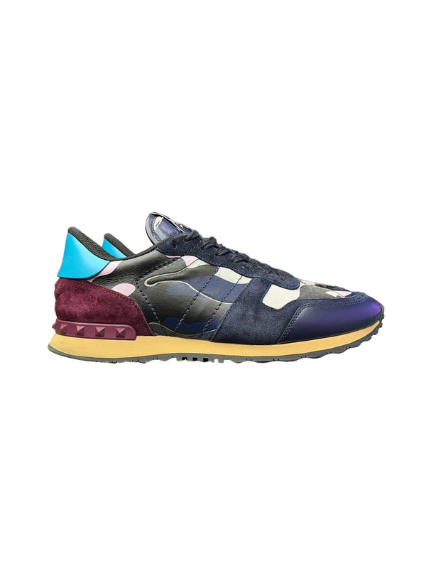 Valentino Rockrunner Navy Pink Leather Camo