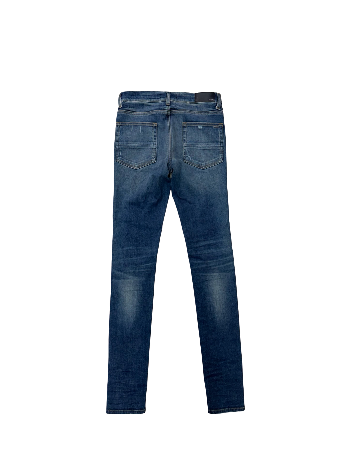 Amiri MX1 Black Patch Blue Denim Skinny Jeans