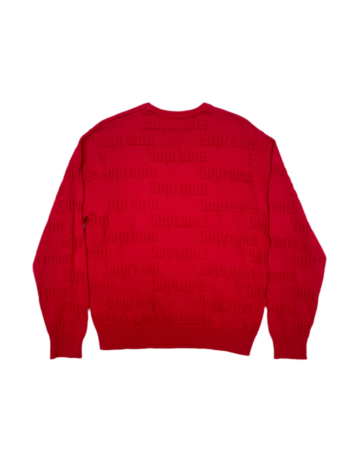FW19 Supreme Raised Logo Sweater Red