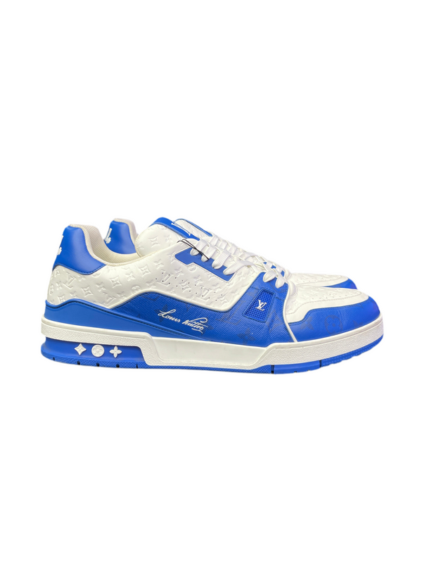 LV Trainer Monogram Blue White Script