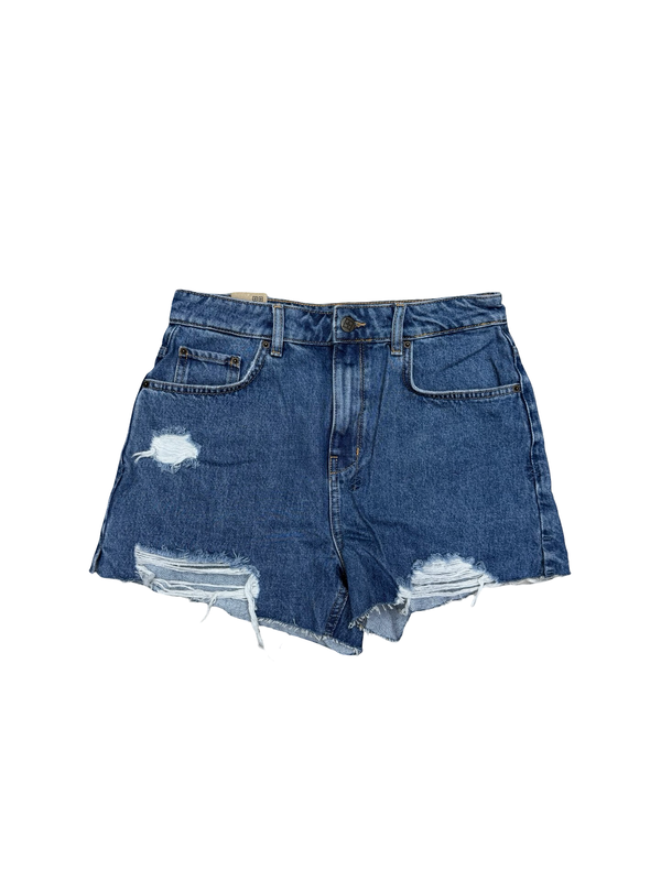 Ksubi Distressed High Rise Denim Shorts