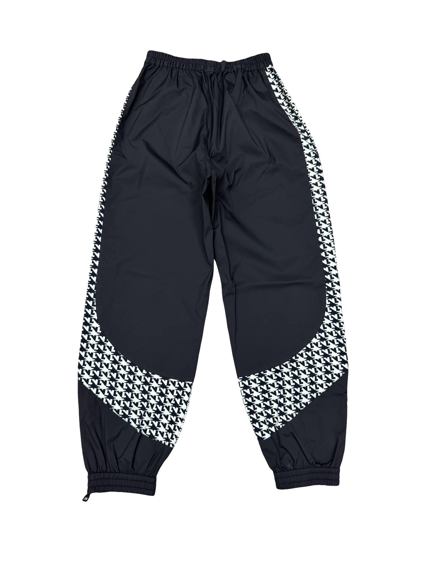 LV Dove Monogram Logo Track Pants Black White