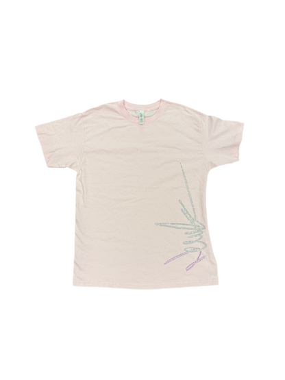 NewYrrk Pink T-shirt Side Logo w/ White Pink Crystal
