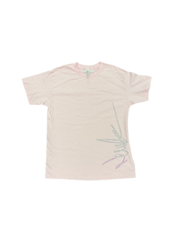 NewYrrk Pink T-shirt Side Logo w/ White Pink Crystal