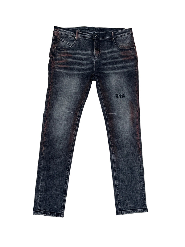 RTA Clayton Charcoal Acid Wash Red Skinny Jean