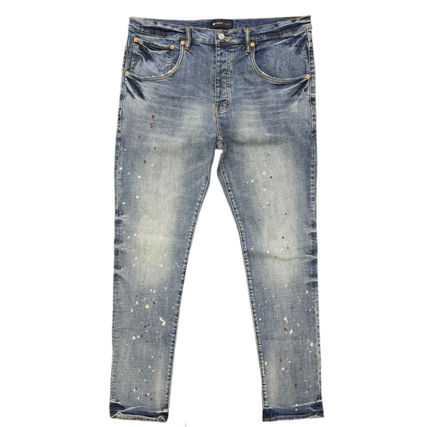 Purple Brand Paint Splatter Jeans Blue