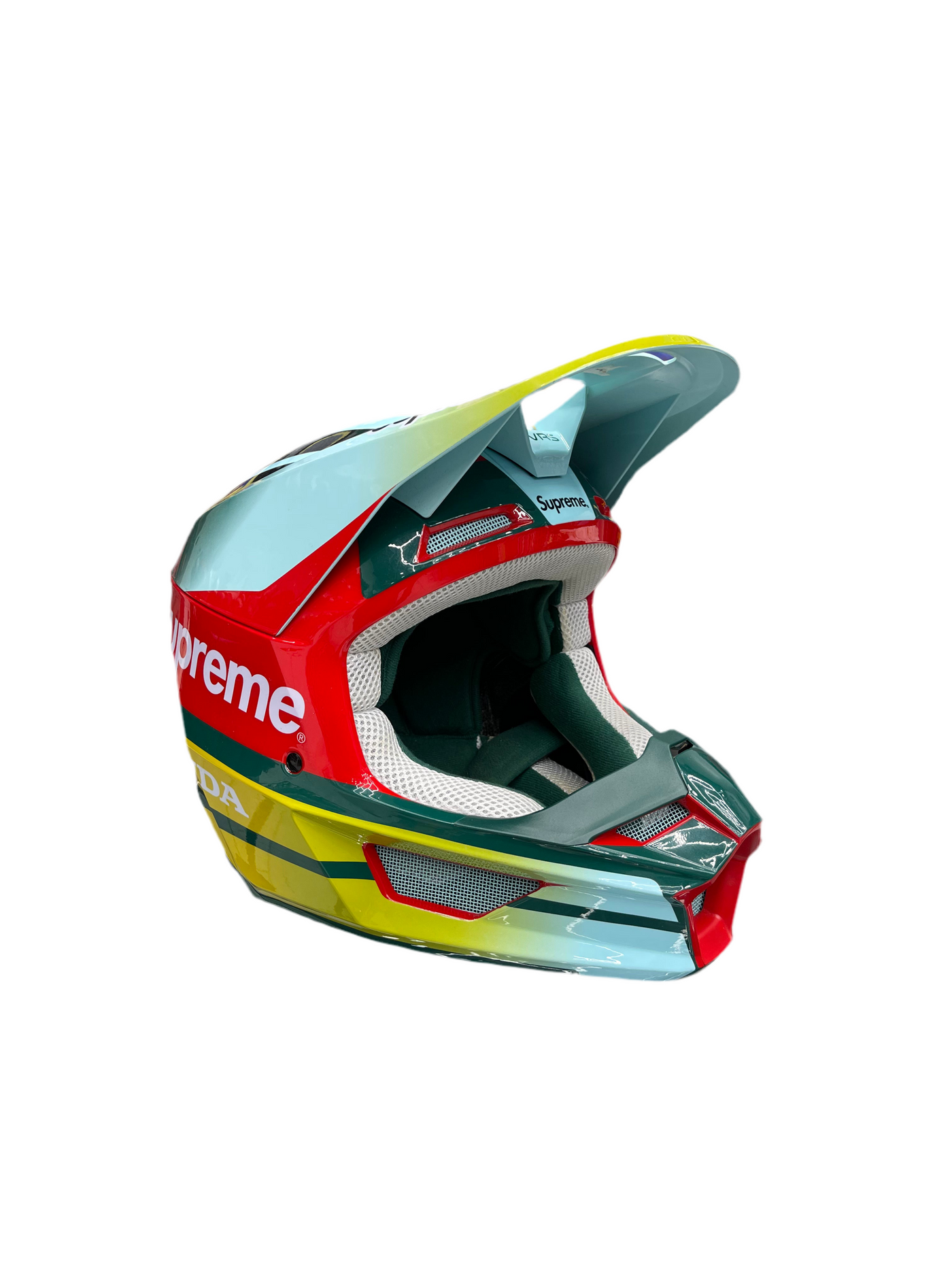 FW19 Supreme x Honda Fox Racing V1 Helmet Moss
