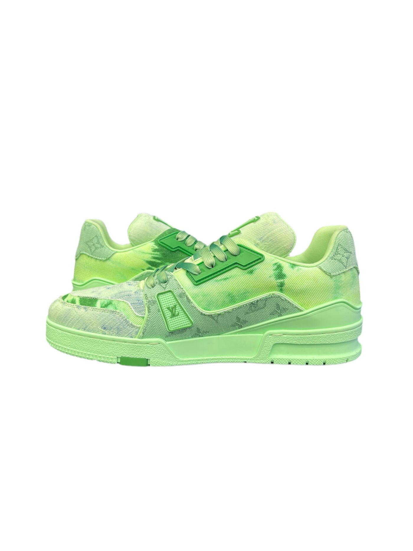 LV Trainer Bleached Monogram Denim Green