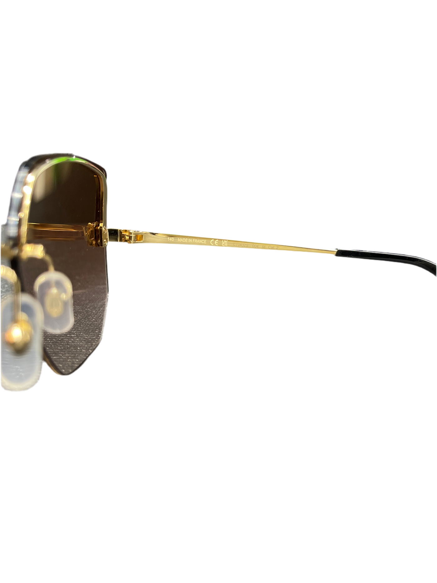 Cartier Panthere Light 24K Gold Plated Square Sunglasses Pink Gradient