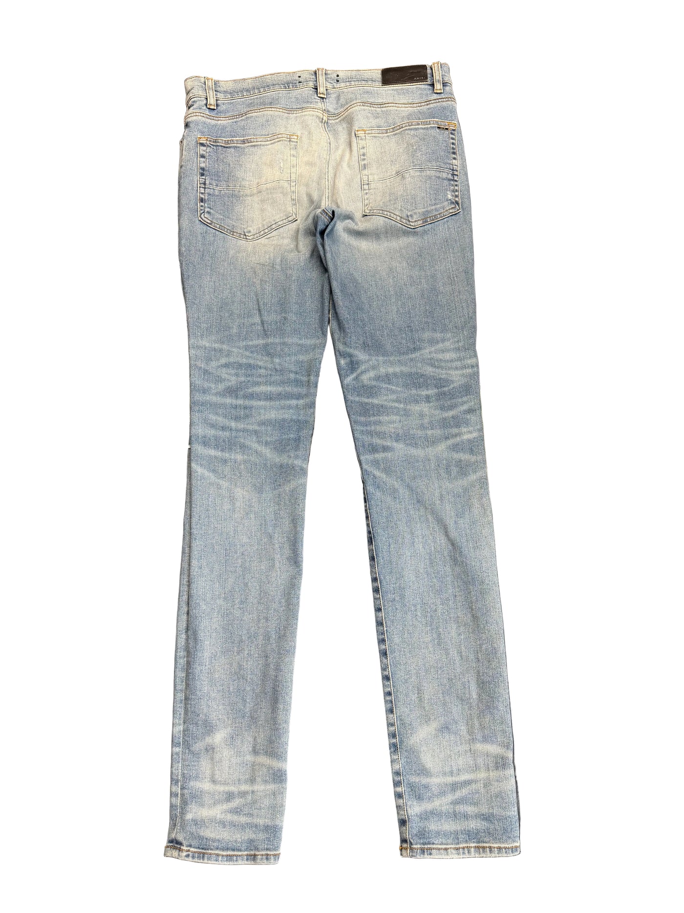 Amiri MX1 Skinny Fit Stretch Denim In Light Blue Wash Jeans