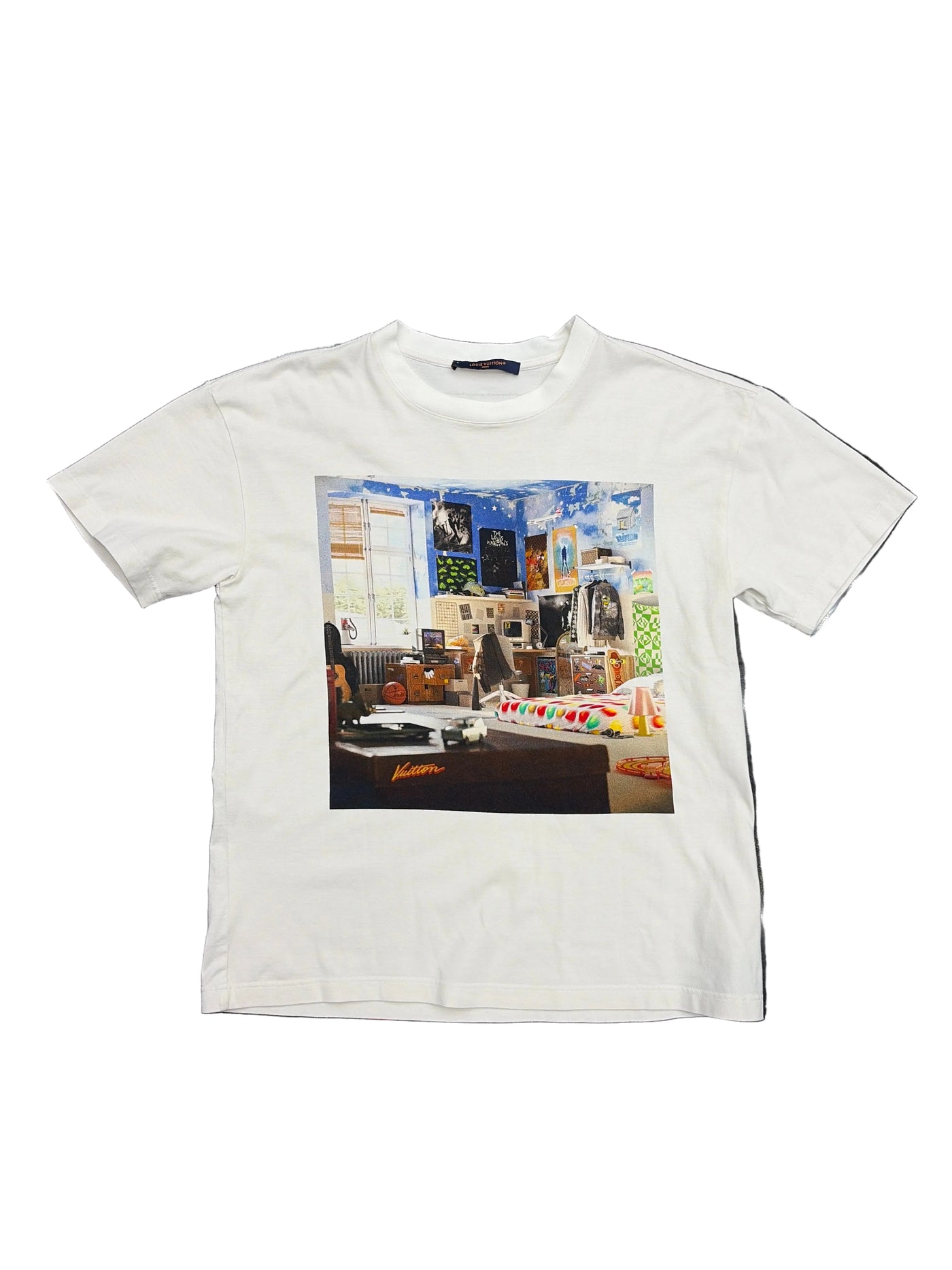 LV Messy Room Graphic Print Tee Milky White