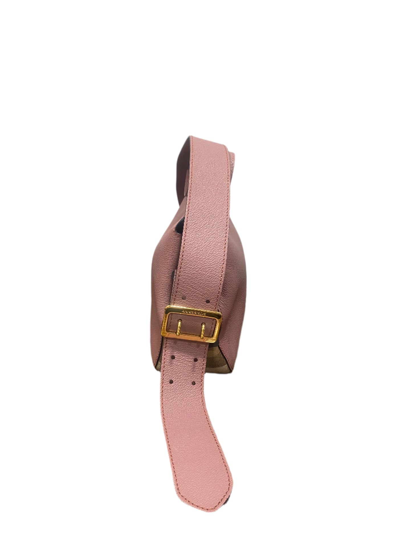 Burberry Helmsley House Check & Leather Cross Body Bag Dusty Pink