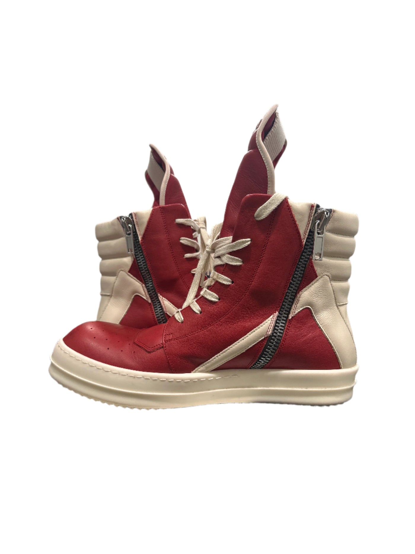 Rick Owens Geobasket High Red White