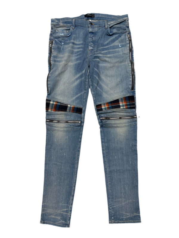Amiri MX2 Plaid Button Fly Skinny