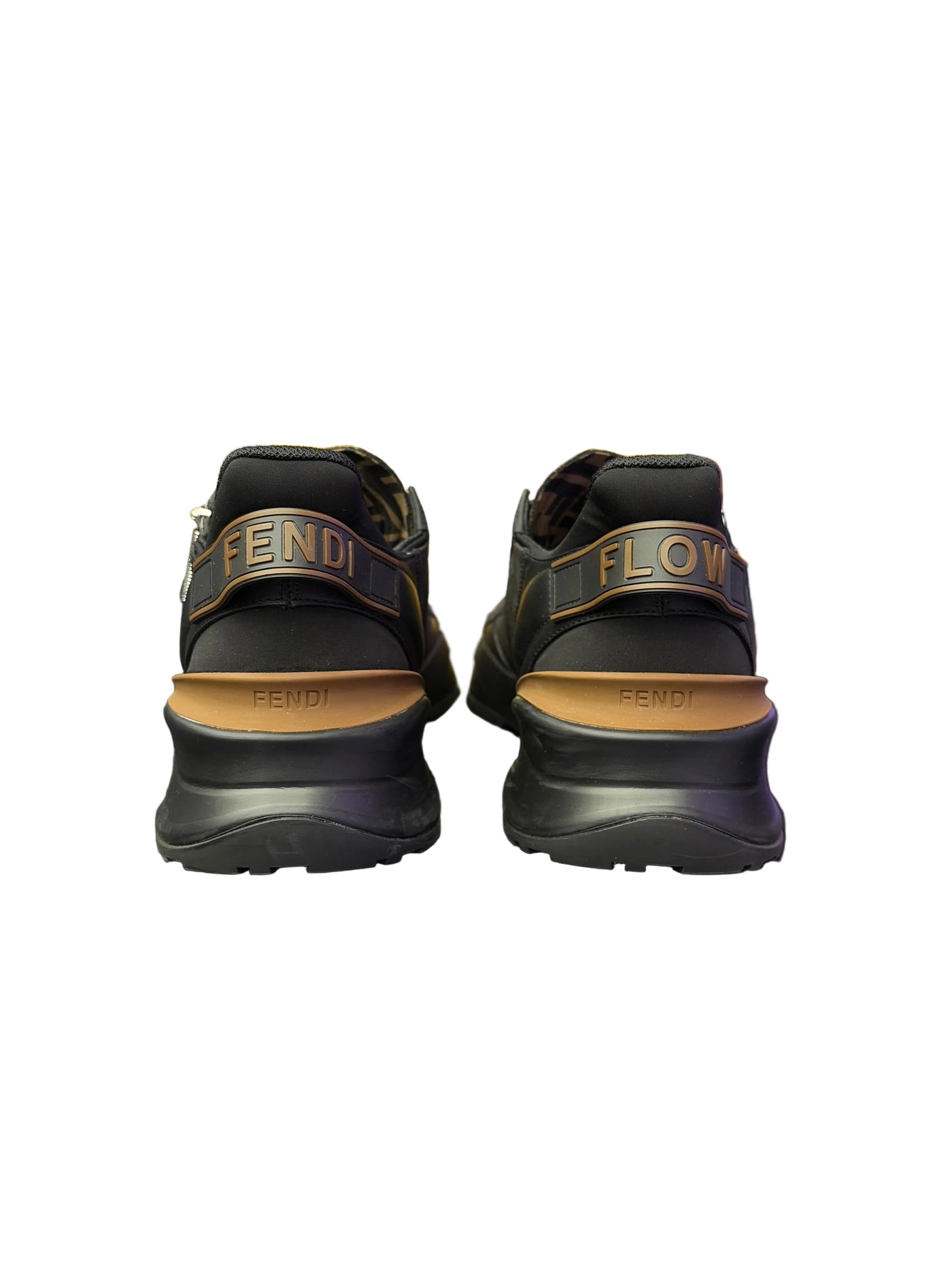 Fendi Flow FF Jacquard Low Top Trainer Black Brown