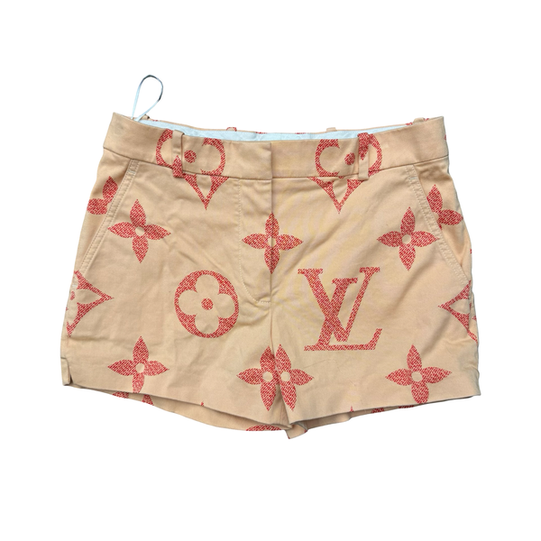WMNS LV Monogram Khaki Mini Shorts Orange