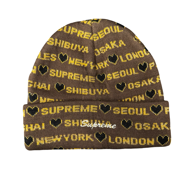 FW24 Supreme Hearts Beanie Brown