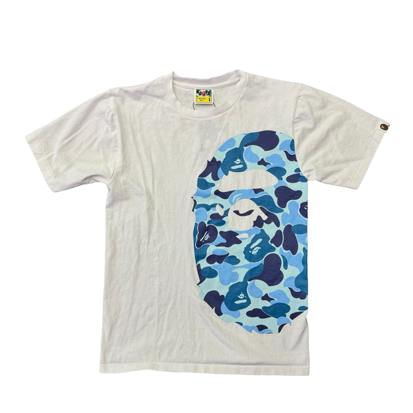 BAPE ABC Camo Side Big Ape Head Tee White Blue