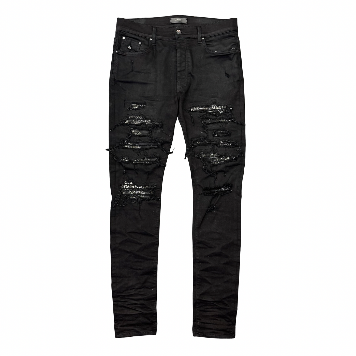 Amiri Thrasher Bandana Paisley Patch Jeans Black