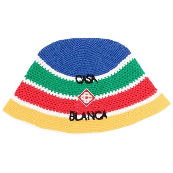 Casablanca Knit Cotton Crochet Hat Multicolor