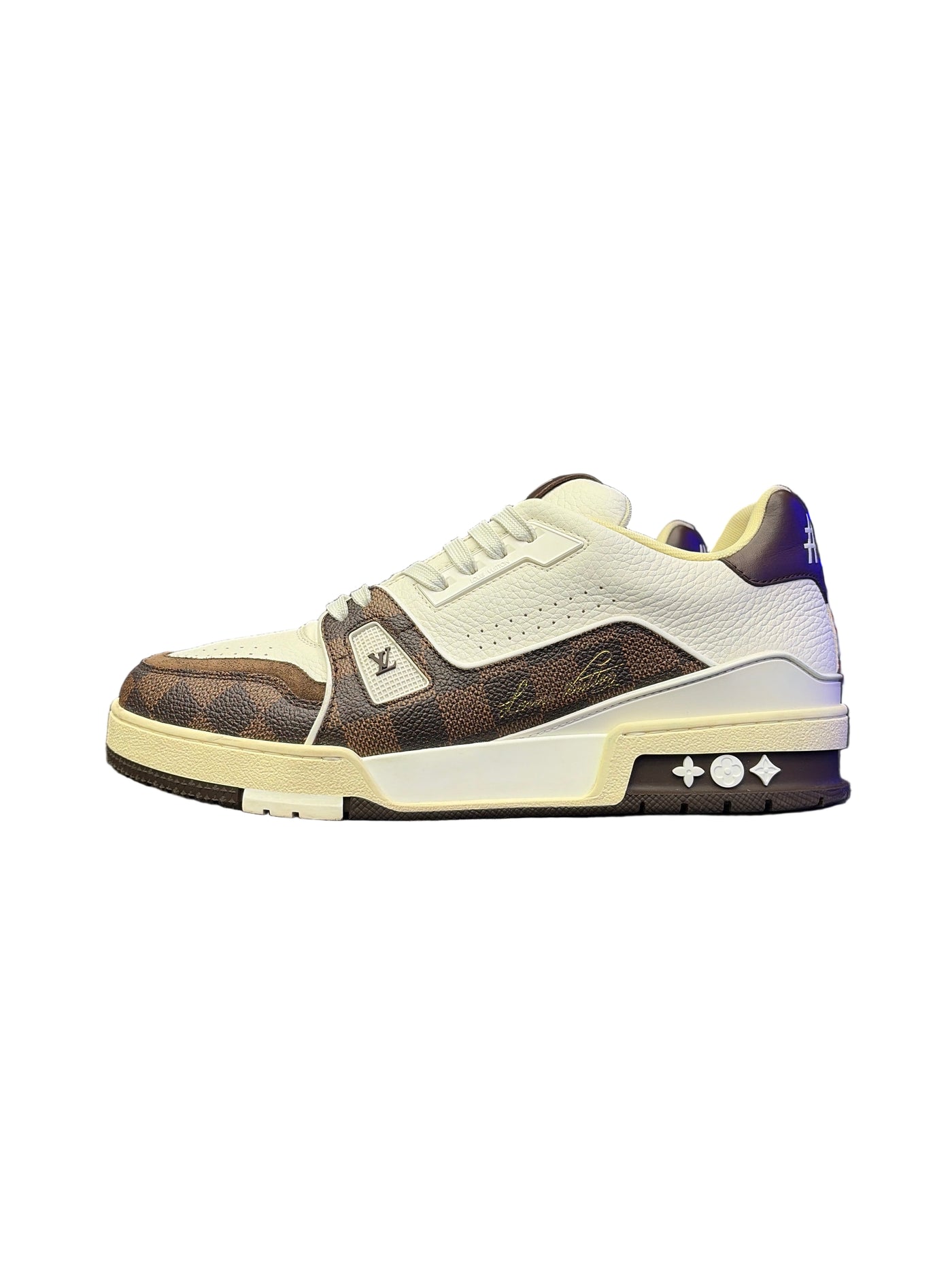 LV Trainer White Moka Brown