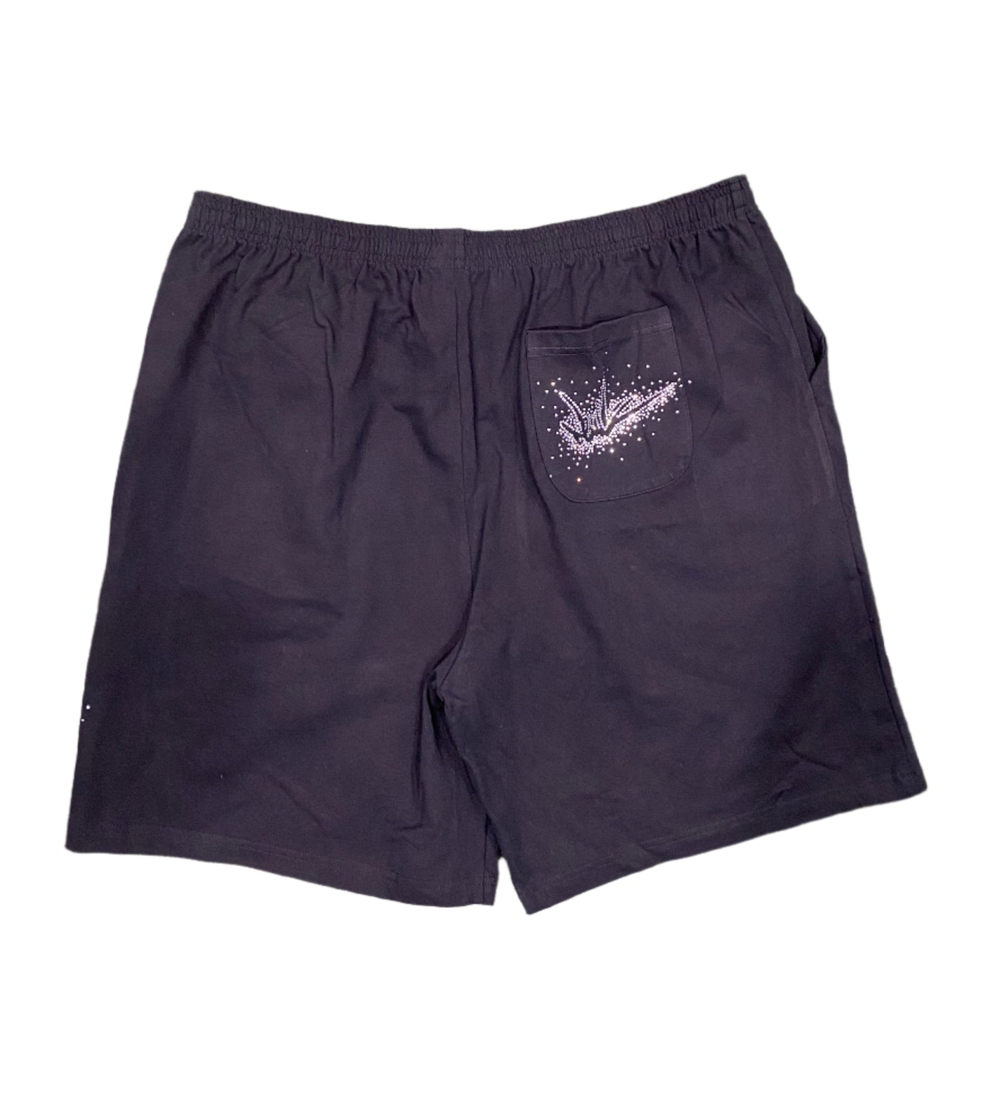 NewYrrk Black Cotton Shorts Side Logo w/ Crystal White