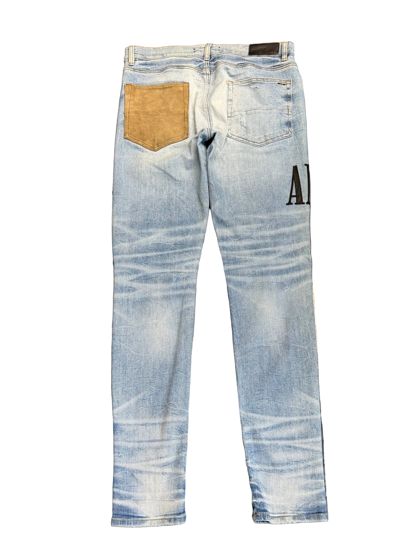 Amiri Grunge Patch In Medium Crafted Indigo Jeans