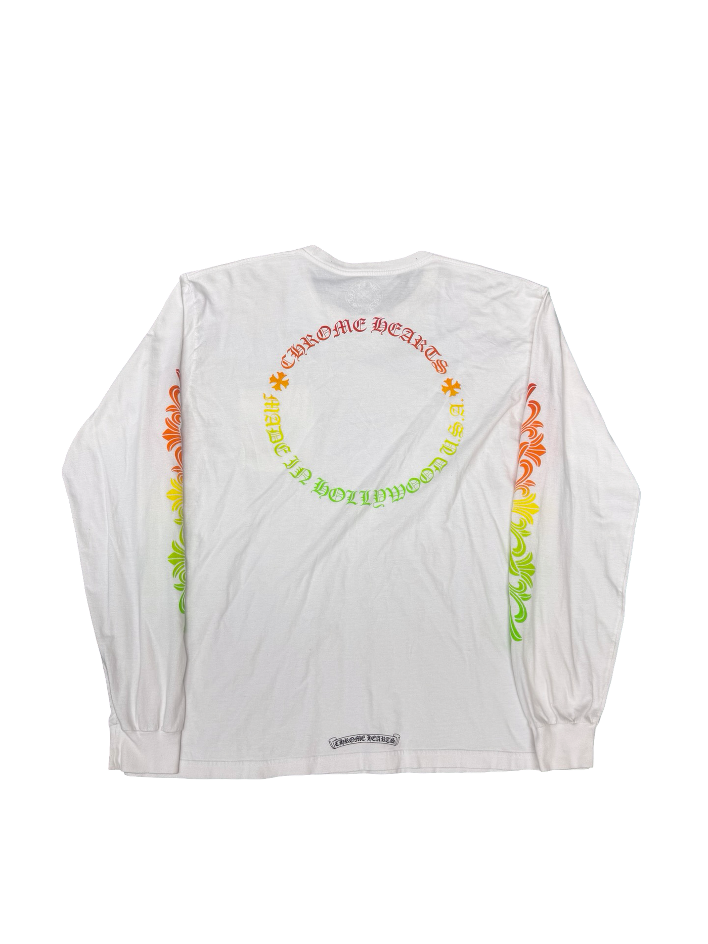 Chrome Hearts Floral Sleeve Gradient L/S T-Shirt White