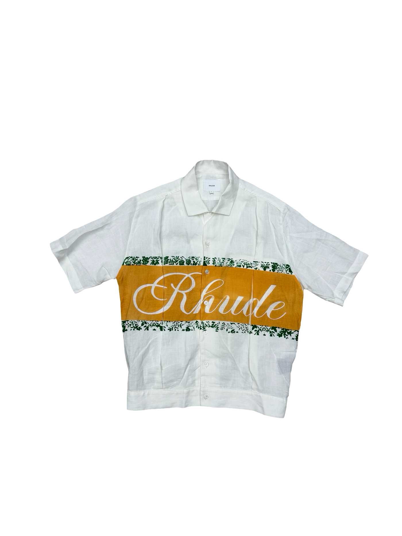 Rhude Linen Cuban Ivory Shirt