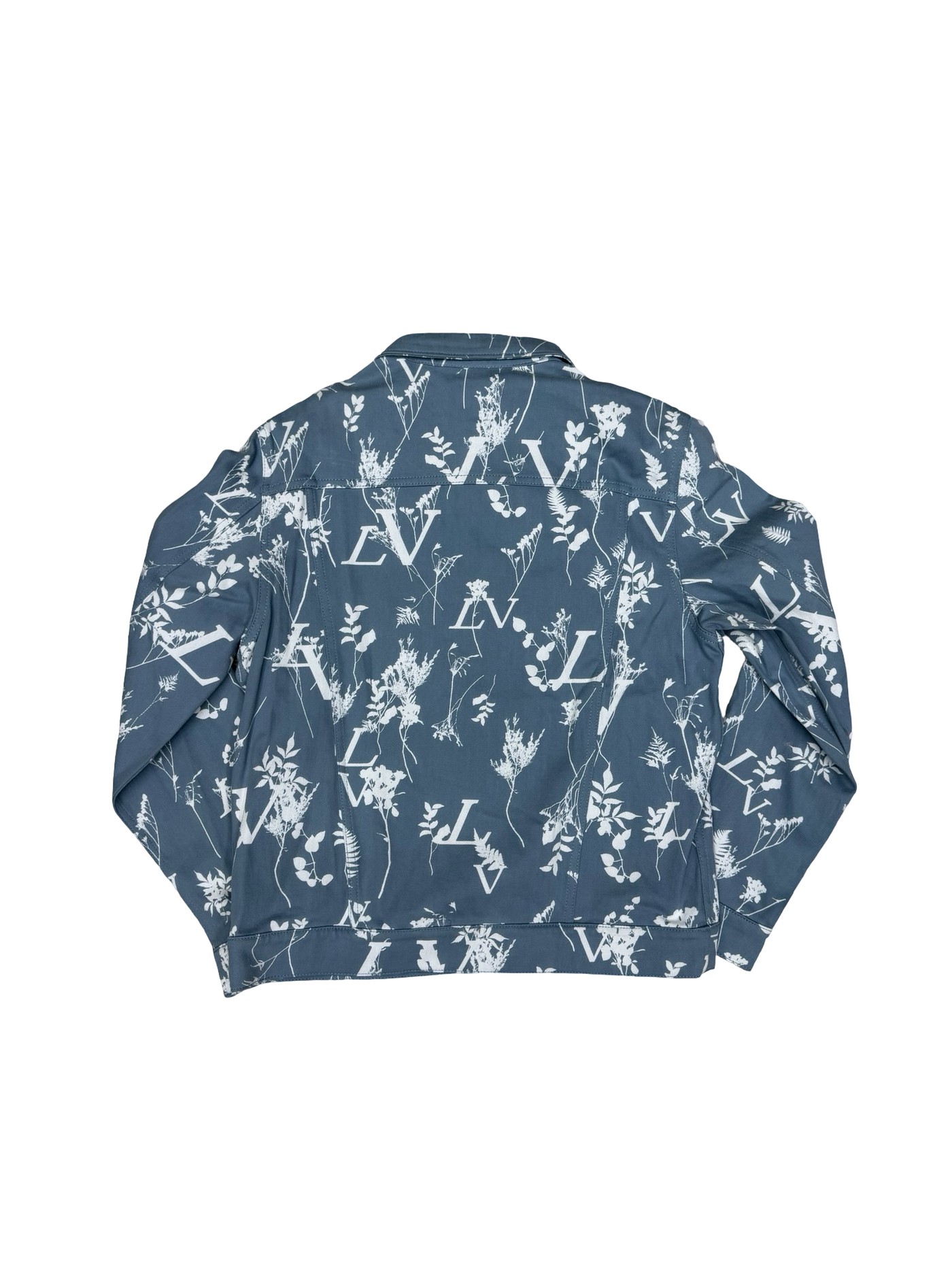 LV DNA Leaf Blue White Denim Jacket